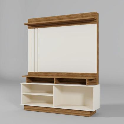 Imagem de Estante Painel Home para TV 55" Goiás Off White/Amêndoa- MABE MAGAZINE