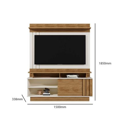 Imagem de Estante Painel Home para TV 55" Goiás Off White/Amêndoa- MABE MAGAZINE