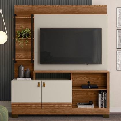 Imagem de Estante Painel Para TV 50 Pol 160cm Pilar L06 Freijó/Off White - Mpozenato