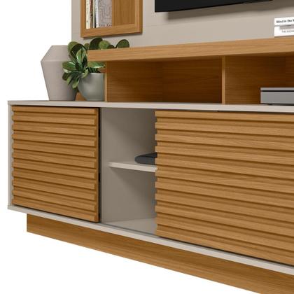Imagem de Estante Painel Para TV 60 Pol com LED 200cm Dora L06 Nature/Off White - Mpozenato