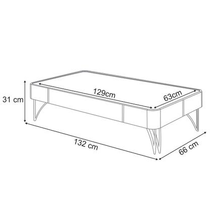Imagem de Estante Painel Para TV 70 Pol Artemis e Mesa de Centro Harmony B01 Off White Cinamomo - Lyam Decor