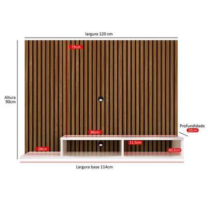 Imagem de Estante Painel Suspenso TV 48 Polegadas Nicho Organizador Prateleira Decorativa Sala Quarto Moderno Dubai Preto - Lojas RPM