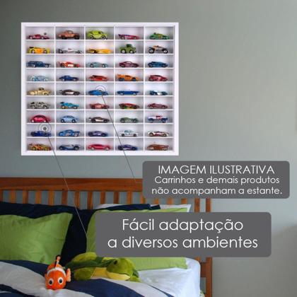 Imagem de Estante para 45 Carrinhos em Miniaturas Tipo Hot Wheels  MDF Laqueado  Branco - Casatema