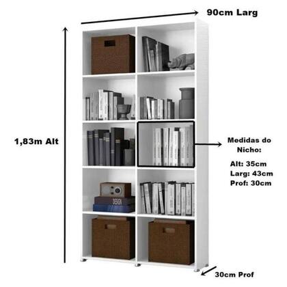 Imagem de Estante para Escritório Quarto Livreiro Multiuso Holanda