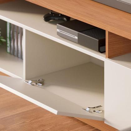 Imagem de Estante para Home Theater e TV até 65 Polegadas Humaitá Off White e Freijó