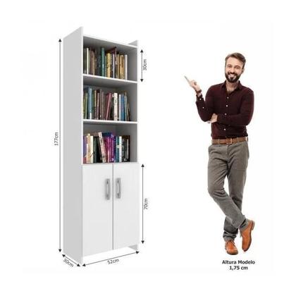 Imagem de Estante para Livros 02 Portas e 04 Prateleiras