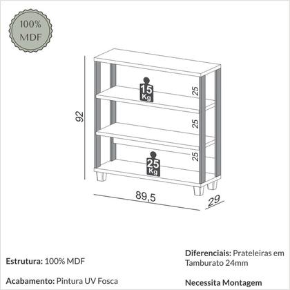 Imagem de Estante para Livros 100% Mdf Industrial