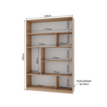 Imagem de Estante para Livros 180cmx120cm 5 Prateleiras Seattle Yescasa
