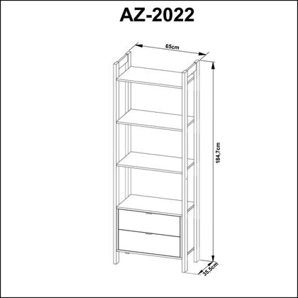 Imagem de Estante para Livros 2 Gavetas Embaixo 185cmx65cm Haia Yescasa