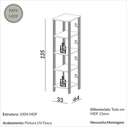 Imagem de Estante para Livros 5 Prateleiras Industrial