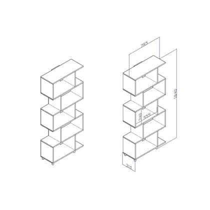Imagem de Estante para Livros com Nichos ESM209 Retrô