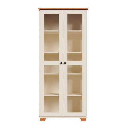Imagem de Estante para Livros com Porta de Vidro Ananda Cabecasa Madeiramadeira Off-white/Mel