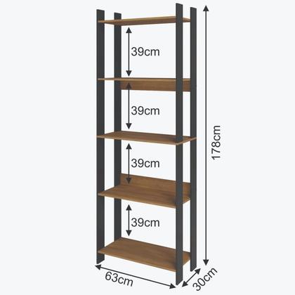 Imagem de Estante para Livros Industrial 5 Prateleiras