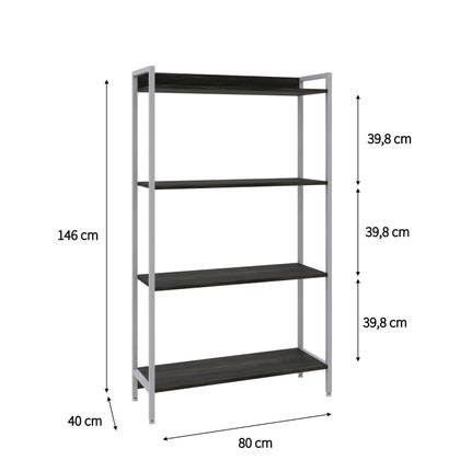 Imagem de Estante para Livros Industrial Aço Multiuso 4 Prateleiras 146cmx80cm Active Yescasa