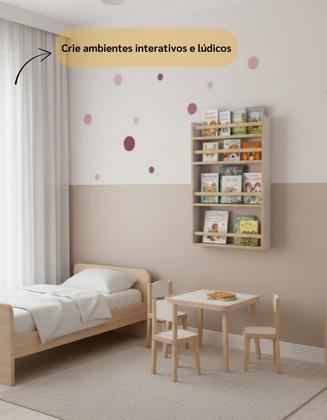 Imagem de Estante para Livros Infantil com 3 Prateleiras Organizadoras para Brinquedos - Mel