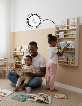 Imagem de Estante para Livros Infantil com 3 Prateleiras Organizadoras para Brinquedos - Mel