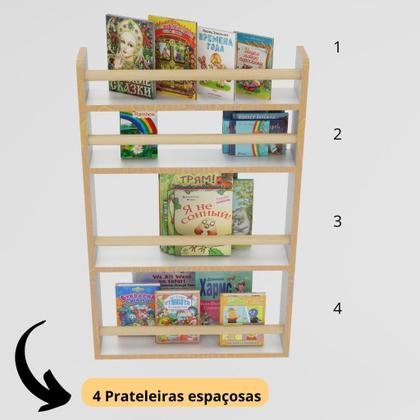 Imagem de Estante para Livros Infantil com 3 Prateleiras Organizadoras para Brinquedos - Mel