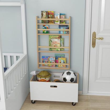 Imagem de Estante para Livros Infantil com 3 Prateleiras Organizadoras para Brinquedos - Mel