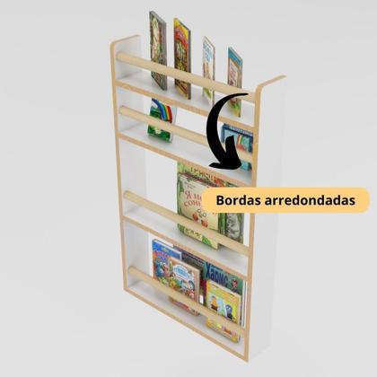 Imagem de Estante para Livros Infantil com 3 Prateleiras Organizadoras para Brinquedos - Mel