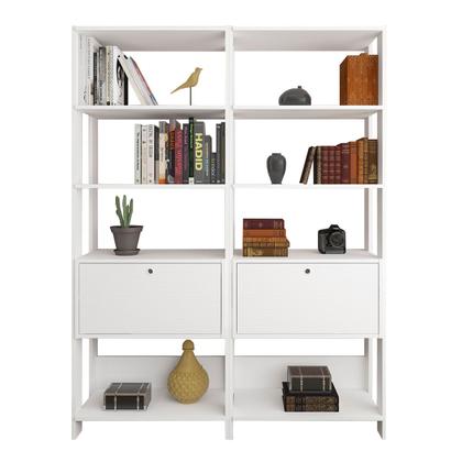 Imagem de Estante para Livros Match 2 Porta 6 Prateleiras Branco - Panorama Móveis