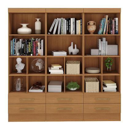 Imagem de Estante para Livros Modulare 6 Gavetas 12 Prateleiras Cinamomo - Panorama Móveis
