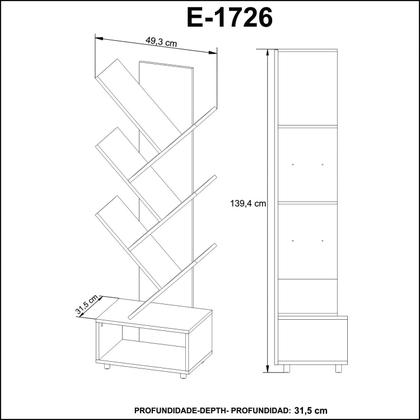 Imagem de Estante para Livros Multiuso E1726 Tecno