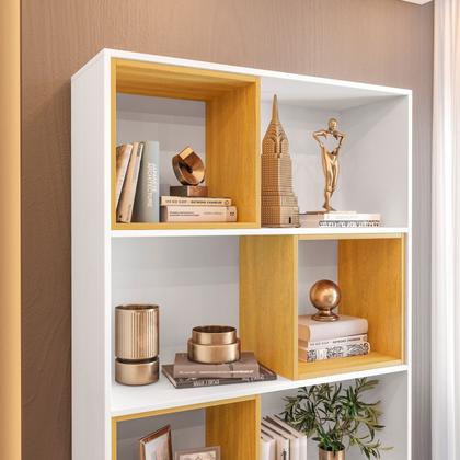 Imagem de Estante para Livros Retrô com 4 Nichos Removíveis 180cmx90cm Atlas Yescasa
