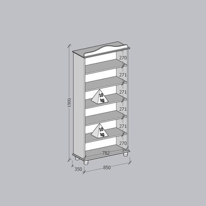 Imagem de Estante para Livros Rústica 100% Madeira Maciça 5 Prateleiras Escritório e Sala Linha Rubi