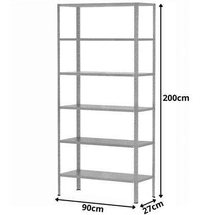 Imagem de Estante Para Livros Sala Almoxarifado Multiuso De Aço 6 Prateleiras 90cm Resistente Armário Para Organização Quarto Escritório