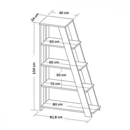 Imagem de Estante para Livros Star 5 Prateleiras Nogal - Artany Móveis
