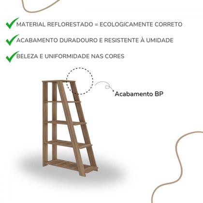 Imagem de Estante para Livros Star 5 Prateleiras Nogal - Artany Móveis