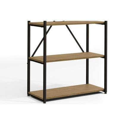 Imagem de Estante para Sala Industrial Alta LI006 c/ 5 Prateleiras Freijo/Preto - Kappesberg