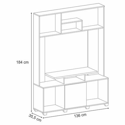Imagem de Estante para Sala Milla Cinamomo Off White  HB Móveis
