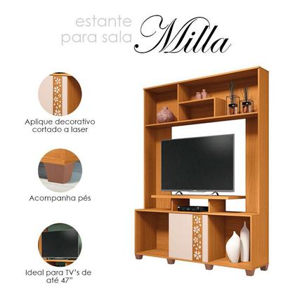 Imagem de Estante para Sala Milla Cinamomo Off White  HB Móveis