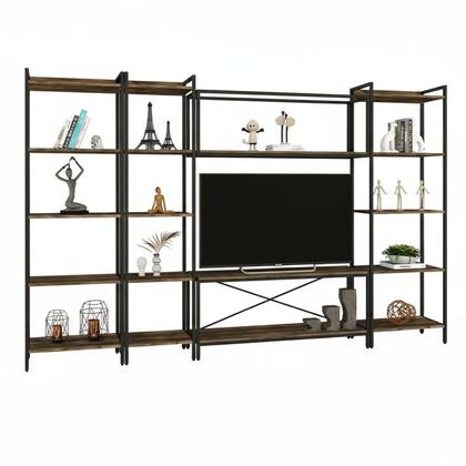 Imagem de Estante para TV até 50 Polegadas 187CMX285CM 5 Prateleiras Estilo Industrial Active Yescasa Marrom