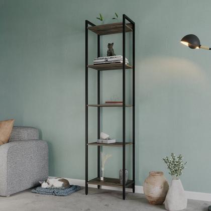 Imagem de Estante para TV até 50 Polegadas 187CMX285CM 5 Prateleiras Estilo Industrial Active Yescasa Marrom