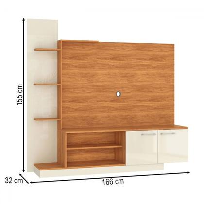 Imagem de Estante para TV Até 55 Polegadas Havana 2 Portas Cinamomo/Off White - Fellicci