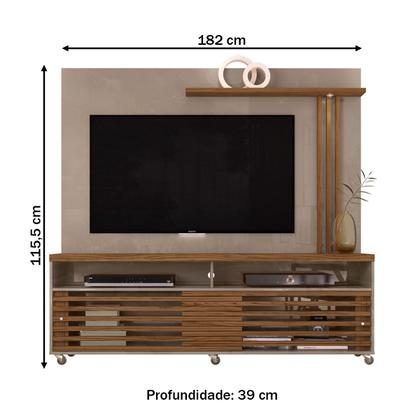 Imagem de Estante para TV Até 65 Polegadas Frizz 2 Portas com Led Fendi/Naturale - Madetec