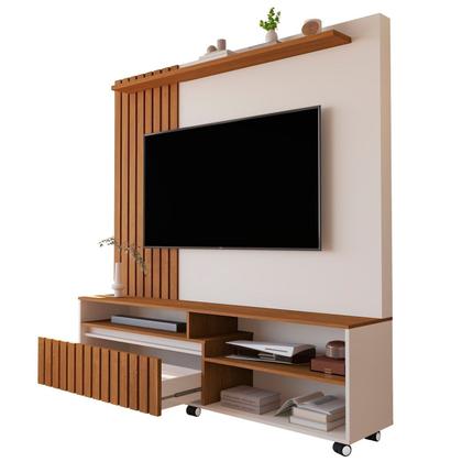Imagem de Estante para TV até 65 Polegadas Home Theater Ripado com Rodízios Havana