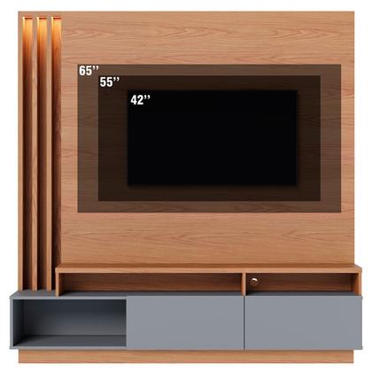 Imagem de Estante para TV Até 75 Polegadas Humaitá 2 Portas Freijó/Cinza Fosco - Colibri
