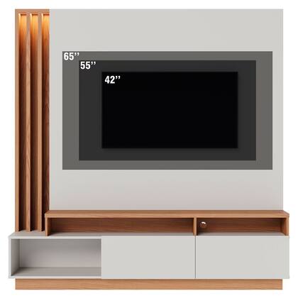 Imagem de Estante para TV Até 75 Polegadas Humaitá 2 Portas Off White Matte/Freijó - Colibri