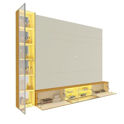 Imagem de Estante para TV até 90 Polegadas 255cm com Porta Reflecta LED 100% MDF Luminare