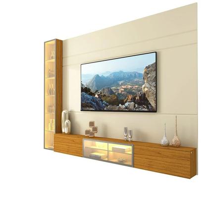 Imagem de Estante para TV até 90 Polegadas 255cm com Porta Reflecta LED 100% MDF Luminare