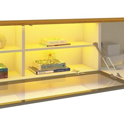 Imagem de Estante para TV até 90 Polegadas 255cm com Porta Reflecta LED 100% MDF Luminare