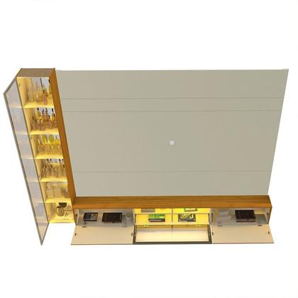 Imagem de Estante para TV até 90 Polegadas 255cm com Porta Reflecta LED 100% MDF Luminare
