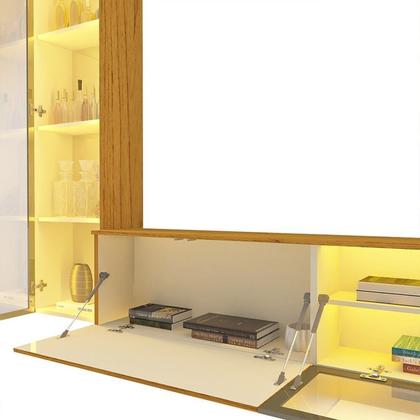 Imagem de Estante para TV até 90 Polegadas 255cm com Porta Reflecta LED 100% MDF Luminare