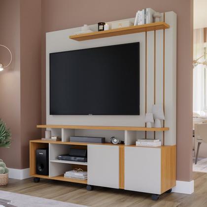 Imagem de Estante para TV e Home Theater até 55 Polegadas 100% MDF 160CMX182,5cm 2 Portas Valência Branco