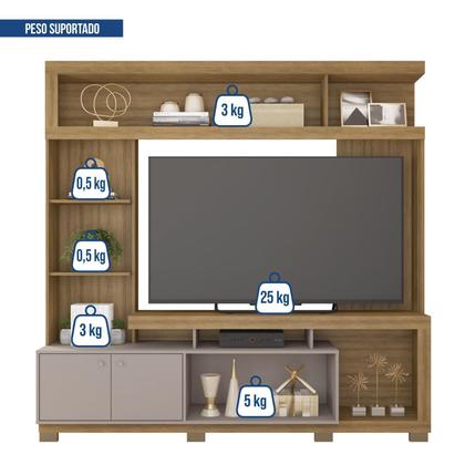 Imagem de Estante para TV e Home Theater até 55 Polegadas 210CMX207,2cm 2 Portas Formosa Marrom