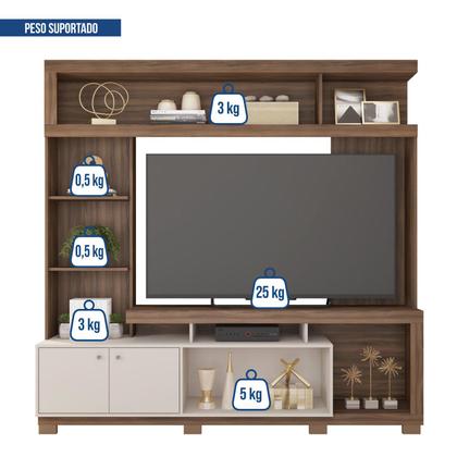 Imagem de Estante para TV e Home Theater até 55 Polegadas 210CMX207,2cm 2 Portas Formosa Marrom