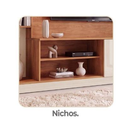 Imagem de Estante para TV e Home Theater até 55 Polegadas Nichos 2 Portas Cinamomo Off White Havana